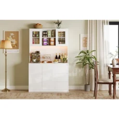 Kitchen Pantry Cabinet,71" Tall Storage Cabinet With Doors And Shelves Adjustable,Kitchen Storage Hutch With Microwave Shelf -House Beautiful GUEST b092e0d1 e0a8 4706 970a 31a98dab0e0e