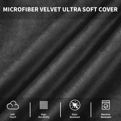 48 Inch Big Huge Giant Bean Bag Chair, Cozy Lazy Sofa With Memory Foam Fillings, Plush Velvet Machine Washable Cover For Adults/Kids, Black 4 48 Inch Big Huge Giant Bean Bag Chair, Cozy Lazy Sofa With Memory Foam Fillings, Plush Velvet Machine Washable Cover For Adults/Kids, Black - Image 2