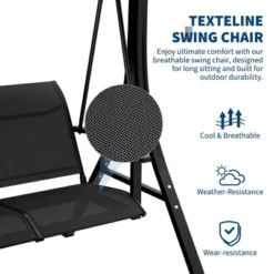 Outdoor Porch Swing Chair With Adjustable Canopy For Adults 3 Seat Glider Bench With Thickened Cushions, Durable Frame, Weather-Resistant Fabric -House Beautiful GUEST b0d2807b eb36 44ae ba53 d9d98870813d