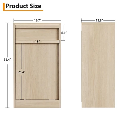 10 Gallon Tilt-Out Trash Cabinet – Modern Hidden Freestanding Garbage Can & Laundry Hamper, Pet-Proof Storage Cabinet, 1-Drawer Oa 4 10 Gallon Tilt-Out Trash Cabinet – Modern Hidden Freestanding Garbage Can & Laundry Hamper, Pet-Proof Storage Cabinet, 1-Drawer Oa - Image 2