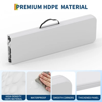 Portable Folding Bench 6 Foot, Plastic Foldable Bench HDPE BenchTop With Carrying Handle For Outdoor Picnic Camping Party Sports Activities 5 Portable Folding Bench 6 Foot, Plastic Foldable Bench HDPE BenchTop With Carrying Handle For Outdoor Picnic Camping Party Sports Activities - Image 3