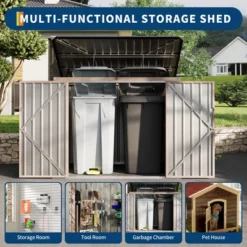 3x6 FT Metal Outdoor Storage Shed For 2 Trash Cans, Garbage Bin Storage With Chain Lid, Garden & Backyard Utility Shelter For Patio, Lawn 16 3x6 FT Metal Outdoor Storage Shed For 2 Trash Cans, Garbage Bin Storage With Chain Lid, Garden & Backyard Utility Shelter For Patio, Lawn -House Beautiful GUEST b265693c 7242 4be0 b5a7 d44716f5ee24