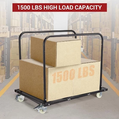 Steel Panel Truck, 1500 Lbs Panel Dolly Cart With 4 Inch Swivel Casters, Heavy Duty Drywall Sheet Cart For Warehouse, Black 5 Steel Panel Truck, 1500 Lbs Panel Dolly Cart With 4 Inch Swivel Casters, Heavy Duty Drywall Sheet Cart For Warehouse, Black - Image 3