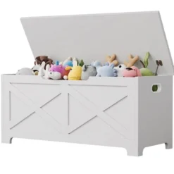 Jojoka 39.4" Storage Chest, Wooden Storage Bench With Safety Hinges, Easy Assembly, Large Toy Chest For Entryway 18 Jojoka 39.4" Storage Chest, Wooden Storage Bench With Safety Hinges, Easy Assembly, Large Toy Chest For Entryway -House Beautiful GUEST b3bc0bf1 b53c 4f83 b619 8f8df46fed94