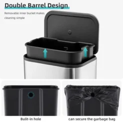 Small Trash Can With Lid, 3.2 Gallon Stainless Steel Garbage Can, Rectangular Step On Waste Bin With Foot Pedal & Inner Bucket 15 Small Trash Can With Lid, 3.2 Gallon Stainless Steel Garbage Can, Rectangular Step On Waste Bin With Foot Pedal & Inner Bucket -House Beautiful GUEST b3d29e12 4b30 4376 92cc 3876634bc88a