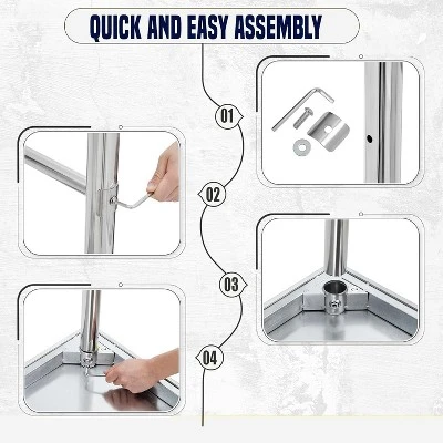 36 X 24 Inch Stainless Steel Work Table Heavy Duty Commercial Kitchen Prep Table Food Grade Metal Worktable For Restaurant 5 36 X 24 Inch Stainless Steel Work Table Heavy Duty Commercial Kitchen Prep Table Food Grade Metal Worktable For Restaurant - Image 3