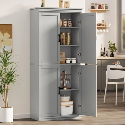 Pantry Cabinet,70" Tall Kitchen Pantry Cabinets With 2 Doors And 3 Adjustable Shelves, Freestanding Cupboard, Modern Storage Cabinet 10 Pantry Cabinet,70" Tall Kitchen Pantry Cabinets With 2 Doors And 3 Adjustable Shelves, Freestanding Cupboard, Modern Storage Cabinet - Image 8