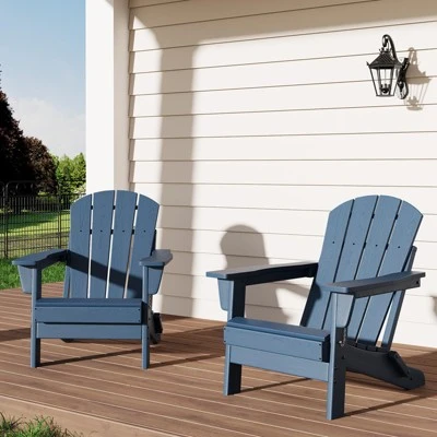 Folding Adirondack Chairs Set Of 2, HDPE Plastic Outdoor Chairs With Wood Texture - 380Lbs & Weather Resistant 12 Folding Adirondack Chairs Set Of 2, HDPE Plastic Outdoor Chairs With Wood Texture - 380Lbs & Weather Resistant - Image 10