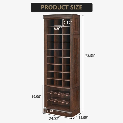 10-Tier Shoe Storage Cabinet, Tall Wooden Shoe Rack With 27 Cubbies, Freestanding Shoe Organizer 3 10-Tier Shoe Storage Cabinet, Tall Wooden Shoe Rack With 27 Cubbies, Freestanding Shoe Organizer