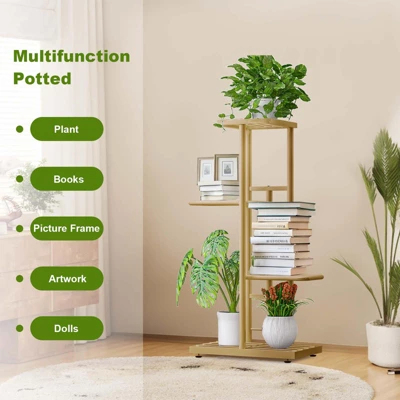 Metal Plant Shelf, Flower Shelf With 4 Levels, Flower Stand, Garden, Plant Stairs, Multi-Levels, For Indoor Balcony, Living Room, Outdoor 6 Metal Plant Shelf, Flower Shelf With 4 Levels, Flower Stand, Garden, Plant Stairs, Multi-Levels, For Indoor Balcony, Living Room, Outdoor - Image 4