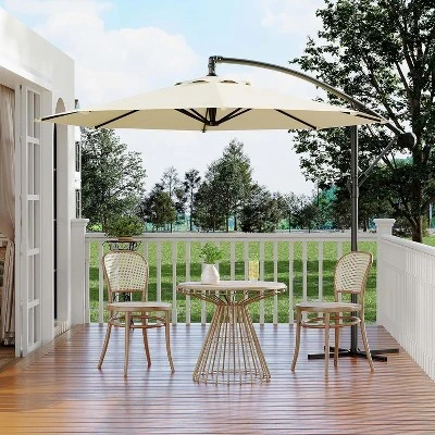 10FT Patio Umbrella,Cantilever Umbrella With Easy Lift & Tilt Adjustment,8 Ribs Sun Umbrella For Backyard 9 10FT Patio Umbrella,Cantilever Umbrella With Easy Lift & Tilt Adjustment,8 Ribs Sun Umbrella For Backyard - Image 7