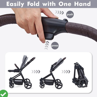 Baby Stroller Lightweight Infant Stroller W/ Storage Basket Convenient One-Hand Fold Travel Stroller W/Adjustable Footrest 7 Baby Stroller Lightweight Infant Stroller W/ Storage Basket Convenient One-Hand Fold Travel Stroller W/Adjustable Footrest - Image 5