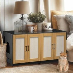 Double Cat Litter Box Enclosure For 2 Cats, 47.2" Large Wood Hidden Kitty Furniture With Sisal Doors 15 Double Cat Litter Box Enclosure For 2 Cats, 47.2" Large Wood Hidden Kitty Furniture With Sisal Doors -House Beautiful GUEST b77b35d9 fdb1 4105 b1a3 81a89559d4b2