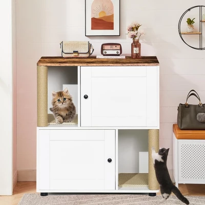 Double Cat Litter Box Enclouse, Litter Box Enclosure For 2 Cats, Cat Litter Cabinet Double Room 11 Double Cat Litter Box Enclouse, Litter Box Enclosure For 2 Cats, Cat Litter Cabinet Double Room - Image 9