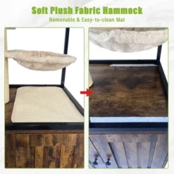 Cat Tree With Litter Box Enclosure 57.5''H Wooden Cat Tower Cabinet With Wheels 12 Cat Tree With Litter Box Enclosure 57.5''H Wooden Cat Tower Cabinet With Wheels -House Beautiful GUEST b8506ca9 dcfd 403f 8f4b c877533ed80a