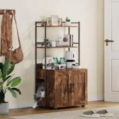 Cat Litter Box Enclosure With Shelf Storage, Enclosed Litter Box -House Beautiful GUEST b871edf8 3027 432b b305 30e6d9bec1fa 1