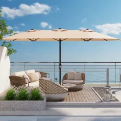 13 FT Patio Umbrella, Double-Sided Rectangle Patio Umbrella With Base, UV Protection, Waterproof And Windproof, For Poolside, Lawn & Backyard 19 13 FT Patio Umbrella, Double-Sided Rectangle Patio Umbrella With Base, UV Protection, Waterproof And Windproof, For Poolside, Lawn & Backyard -House Beautiful GUEST b9e73db8 9fe9 4614 a431 b6e98f92f2e9