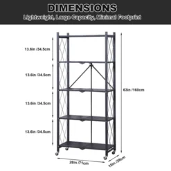 Foldable Storage Shelves With Wheels, 5 Tier Large Capacity Shelving Unit, Freestanding Metal Wire Shelf Rack 11 Foldable Storage Shelves With Wheels, 5 Tier Large Capacity Shelving Unit, Freestanding Metal Wire Shelf Rack -House Beautiful GUEST b9eab0dd f59b 48f8 91d8 f3e3903cc67f