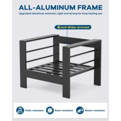 4-Piece Outdoor Patio Sofa Set With Aluminum Frame, Removable Cushions And Coffee Table For Backyard And Porch 14 4-Piece Outdoor Patio Sofa Set With Aluminum Frame, Removable Cushions And Coffee Table For Backyard And Porch -House Beautiful GUEST b9f5ae74 ccef 4e11 b9e5 6fb0aeb15fa4 1