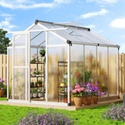 6x8x6.5 Ft Walk-in Greenhouse Large Aluminum Sealed Card Slot Polycarbonate With Roof Vent For Outside Garden Backyard 15 6x8x6.5 Ft Walk-in Greenhouse Large Aluminum Sealed Card Slot Polycarbonate With Roof Vent For Outside Garden Backyard -House Beautiful GUEST ba174ae0 7dd0 4227 8d8a 7d23db4208f6