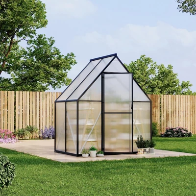 Aluminum-Framed Polycarbonate Greenhouse With Roof Vent 10 Aluminum-Framed Polycarbonate Greenhouse With Roof Vent - Image 8