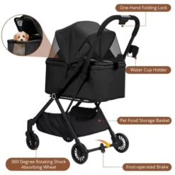 Foldable 4-Wheel Pet Stroller For Dogs & Cats - Lightweight Travel Carrier For Small To Medium Pets, 360° Swivel Front Wheels, Foot Brake 12 Foldable 4-Wheel Pet Stroller For Dogs & Cats - Lightweight Travel Carrier For Small To Medium Pets, 360° Swivel Front Wheels, Foot Brake -House Beautiful GUEST bb32089e 146a 46bb 9556 1901b96ac8c1
