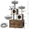 2-in-1 Cat Tree Tower With Litter Box Enclosure - Multi-Level Condo With Scratching Posts, Hammock & Plush Perch For Climbing, Scratching -House Beautiful GUEST bb9e134c 4af3 4ef1 ac61 2e8e95e406f1