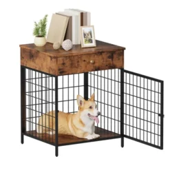 Wooden Dog Kennel Crate Furniture Side Table / End Table With Drawer For Small Dogs 16 Wooden Dog Kennel Crate Furniture Side Table / End Table With Drawer For Small Dogs -House Beautiful GUEST bc32b52f 473e 438b b90f 29faeb74e4e7