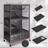 60" 5-Tier Ferret Cage, Multi-Level Chinchilla Cage With Lockable Doors, Ramps, Hammock, Wheels, Storage Cabinet, Small Animal Habitat