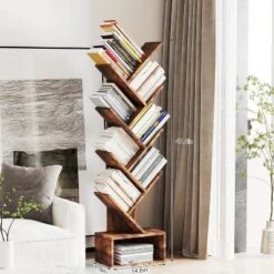 Jojoka 8-Tier Tree-Shaped Bookshelf With Storage Drawer – Tall Wooden Floor Standing Bookcase For Kids & Adults,Brown 12 Jojoka 8-Tier Tree-Shaped Bookshelf With Storage Drawer – Tall Wooden Floor Standing Bookcase For Kids & Adults,Brown -House Beautiful GUEST bd80a6b3 f2b6 4c9d 811b 6bcb5116ec14