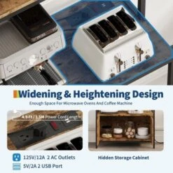 5-Tier Bakers Rack With Power Outlet, 67.7'' Microwave Stand With Storage Cabinet & Open Shelves 11 5-Tier Bakers Rack With Power Outlet, 67.7'' Microwave Stand With Storage Cabinet & Open Shelves -House Beautiful GUEST be26aa64 8738 4fcf 94b3 ccb16c353869