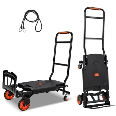 Folding Heavy Duty Hand Truck 330LB, Convertible 2-Wheel/4-Wheel Dolly Cart With Retractable Handle, Portable Moving Cart, Aluminum Alloy 9 Folding Heavy Duty Hand Truck 330LB, Convertible 2-Wheel/4-Wheel Dolly Cart With Retractable Handle, Portable Moving Cart, Aluminum Alloy - Image 7
