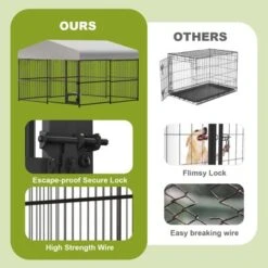 8X4FT/10X10FT/4X4FT Large Outdoor Dog Kennel, Heavy Duty Metal Dog Cage With Roof, Lock And Rotating Feeder, For All Dog Breeds 23 8X4FT/10X10FT/4X4FT Large Outdoor Dog Kennel, Heavy Duty Metal Dog Cage With Roof, Lock And Rotating Feeder, For All Dog Breeds -House Beautiful GUEST bf300eb2 9754 4922 adcf 1e6c757e7972