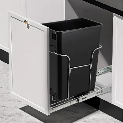 Pull Out Trash Can Under Cabinet, Stainless Steel Slide Out Garbage Can Shelf Under Sink, Adjustable Slide Out Shelf For Waste Can Under Kitchen Sink 9 Pull Out Trash Can Under Cabinet, Stainless Steel Slide Out Garbage Can Shelf Under Sink, Adjustable Slide Out Shelf For Waste Can Under Kitchen Sink - Image 7