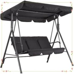 Jojoka 3-Seat Patio Swing Chair,Outdoor Porch Swing -House Beautiful GUEST c0ff9c14 1bf5 4e45 8d03 3075bfa8ca02