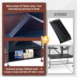 60" 5-Tier Ferret Cage, Multi-Level Chinchilla Cage With Lockable Doors, Ramps, Hammock, Wheels, Storage Cabinet, Small Animal Habitat 14 60" 5-Tier Ferret Cage, Multi-Level Chinchilla Cage With Lockable Doors, Ramps, Hammock, Wheels, Storage Cabinet, Small Animal Habitat -House Beautiful GUEST c12a0508 4137 429e 8a41 6eaee17e4ee6