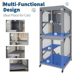 Jojoka Pet 4-Tier Wood Catio Outdoor Window Cat Enclosure, Cat House On Wheels With Scratch Post, Resting Box, Platforms, Sliding Doors, Weatherproof 14 Jojoka Pet 4-Tier Wood Catio Outdoor Window Cat Enclosure, Cat House On Wheels With Scratch Post, Resting Box, Platforms, Sliding Doors, Weatherproof -House Beautiful GUEST c1628c34 e27b 4816 9f5b 1bfae323b4ea