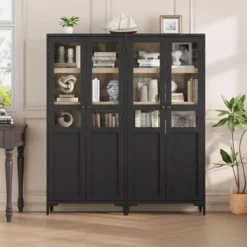Tall Storage Cabinet With Glass Doors, 63" Height, Adjustable Shelf, Light Oak Wood, Multi-Purpose Organizer 13 Tall Storage Cabinet With Glass Doors, 63" Height, Adjustable Shelf, Light Oak Wood, Multi-Purpose Organizer -House Beautiful GUEST c1f44c49 a72b 4a4f b7da 3149816855b1