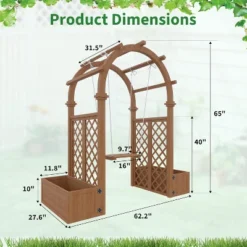 Garden Arbor With Planter Boxes And Swing Outdoor Arch Trellis With Pergola For Climbing Plants -House Beautiful GUEST c250c994 936f 4181 b6ce ea5bd3def284