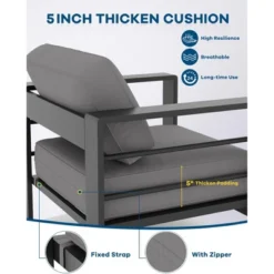 Aluminum Patio Furniture Set 7 Seats, 5 PCS Outdoor Sectional Sofa With Table, All-Weather Conversation Set 13 Aluminum Patio Furniture Set 7 Seats, 5 PCS Outdoor Sectional Sofa With Table, All-Weather Conversation Set -House Beautiful GUEST c308f770 53ee 402b b751 5cd074b95565