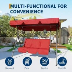 Outdoor Porch Swing Chair With Adjustable Canopy For Adults 3 Seat Glider Bench With Thickened Cushions, Durable Frame 13 Outdoor Porch Swing Chair With Adjustable Canopy For Adults 3 Seat Glider Bench With Thickened Cushions, Durable Frame -House Beautiful GUEST c3321b8f ba12 4df2 be72 31a63b6b4200