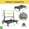 Foldable Dolly 2200 Lbs Capacity With Rubber Swivel Casters Folding Drywall Panel Cart Heavy Duty