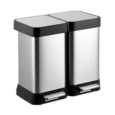 13 Gallon Dual Trash & Recycling Bin - Fingerprint Proof Stainless Steel, Double Lid, Hands-Free Step, Space-Saving Design 11 13 Gallon Dual Trash & Recycling Bin - Fingerprint Proof Stainless Steel, Double Lid, Hands-Free Step, Space-Saving Design - Image 9