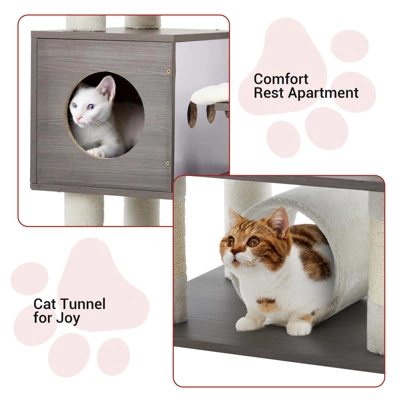 Cat Tree With Toy, Cat Tower Condo For Indoor Cats Features Scratching Post 9 Cat Tree With Toy, Cat Tower Condo For Indoor Cats Features Scratching Post - Image 7
