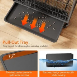 Dog Crate Furniture For Medium Dogs, 32.5" L X 21.9" W X 25.2" H Indoor Kennel With Double Doors, Wheels & Removable Tray 17 Dog Crate Furniture For Medium Dogs, 32.5" L X 21.9" W X 25.2" H Indoor Kennel With Double Doors, Wheels & Removable Tray -House Beautiful GUEST c443bee2 d10d 41dd b091 8cdb33b21b78