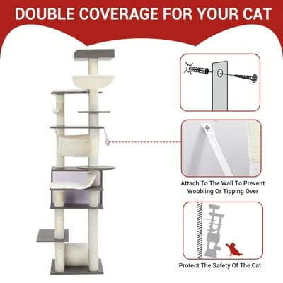 Cat Tree With Toy, Cat Tower Condo For Indoor Cats Features Scratching Post 6 Cat Tree With Toy, Cat Tower Condo For Indoor Cats Features Scratching Post - Image 4