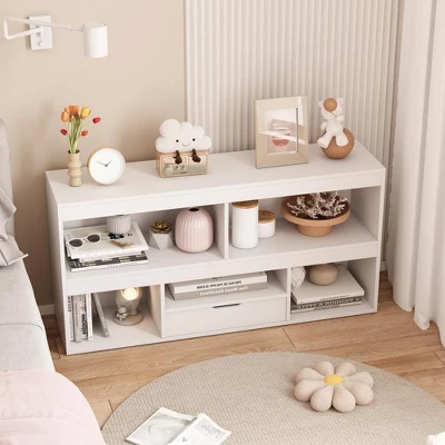 Kids Storage Organizer With Drawer, Toy Storage Shelf, 5 Cubes Storage Organizer, Wooden Storage Cabinet For Playroom 11 Kids Storage Organizer With Drawer, Toy Storage Shelf, 5 Cubes Storage Organizer, Wooden Storage Cabinet For Playroom - Image 9