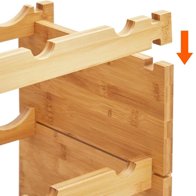 Modular Wine Rack, Bamboo Wood Wine Storage Rack, Floor Freestanding Wines Holder Display Shelf 7 Modular Wine Rack, Bamboo Wood Wine Storage Rack, Floor Freestanding Wines Holder Display Shelf - Image 5