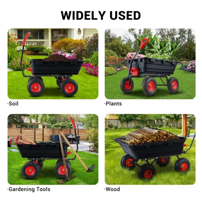 900 Lbs Garden Dump Cart With 10In Tires, Heavy Duty Poly Yard Cart With 180°Rotating Handle And Quick Release System, Utility ATV Trailer 9 900 Lbs Garden Dump Cart With 10In Tires, Heavy Duty Poly Yard Cart With 180°Rotating Handle And Quick Release System, Utility ATV Trailer - Image 7