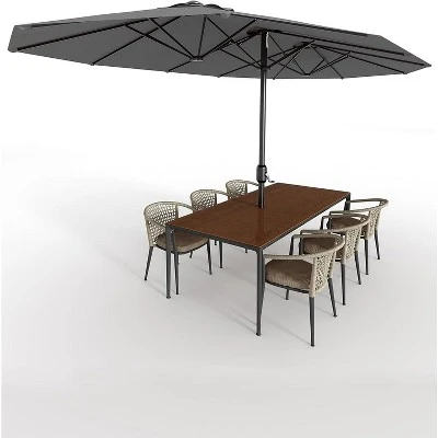 13FT Umbrella Outdoor Patio,Double-Sided Rectangle Umbrella Oversized Shade For 2-6 People 10 13FT Umbrella Outdoor Patio,Double-Sided Rectangle Umbrella Oversized Shade For 2-6 People - Image 8